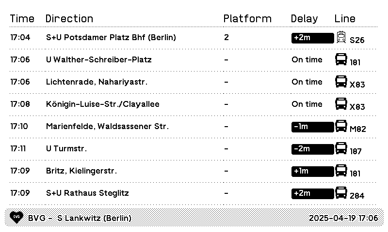 BVG TRMNL integration